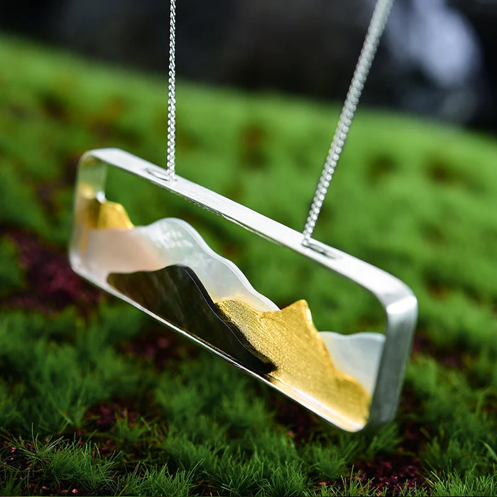 Golden Horizon Mountain Pendant